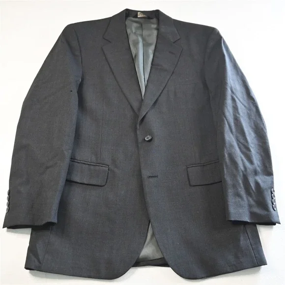 Jos A Bank 40R 34x30 Gray 100% Wool Mens Jacket Pants Suit